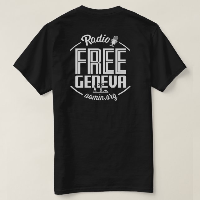 Radio Free Geneva T-Shirt (Black) (Design Back)