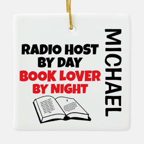 Radio Host loves Reading CUSTOM Ceramic Ornament