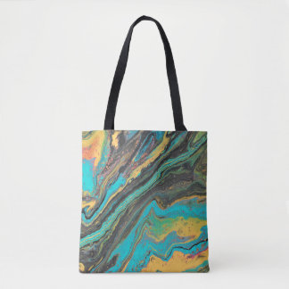 Radio King 3 Turquoise Geode Acrylic Abstract Tote Bag