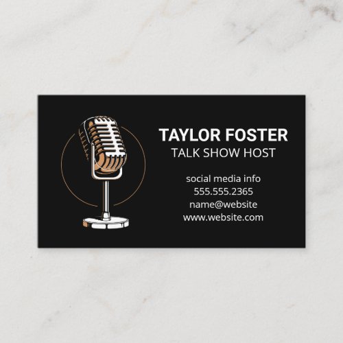 Radio Mic  Talk Show Host Business Card