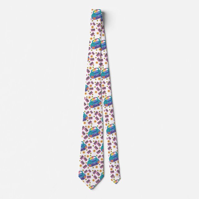 radio music pattern neck tie (Front)