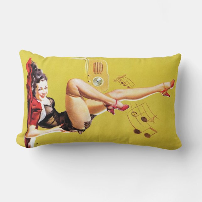Radio Play Pin Up Lumbar Pillow (Front)