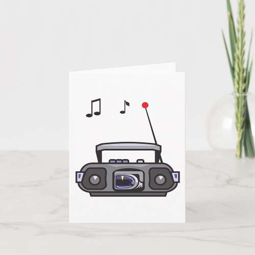 Radio Playing Music Note Cards