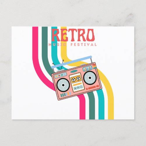 Radio Retro Announcement Postcard