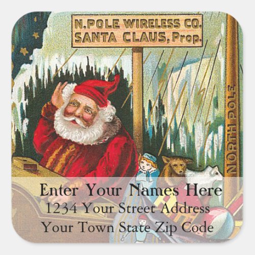 Radio Santa Vintage Christmas Address Label