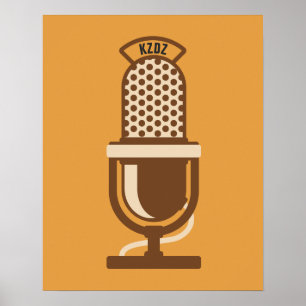 Radio Station Microphone Logo Poster