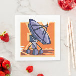 Radio Telescope Outer Space Science Napkins<br><div class="desc">A radio telescope monitoring outer space sounds. This design looks really effective on these Paper Napkins</div>