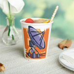 Radio Telescope Outer Space Science Paper Cups<br><div class="desc">A radio telescope monitoring outer space sounds. This design looks really effective on these Paper Cups</div>