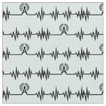 Radio Tower and Frequency Wave Lines Fabric