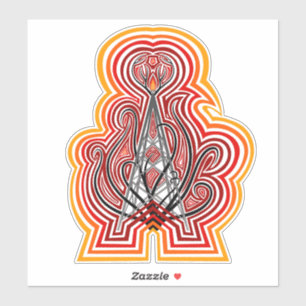 Radio Tower Graphic Ripples Sticker