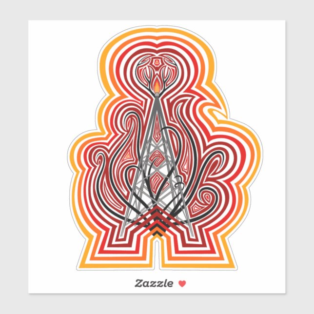 Radio Tower Graphic Ripples Sticker (Sheet)