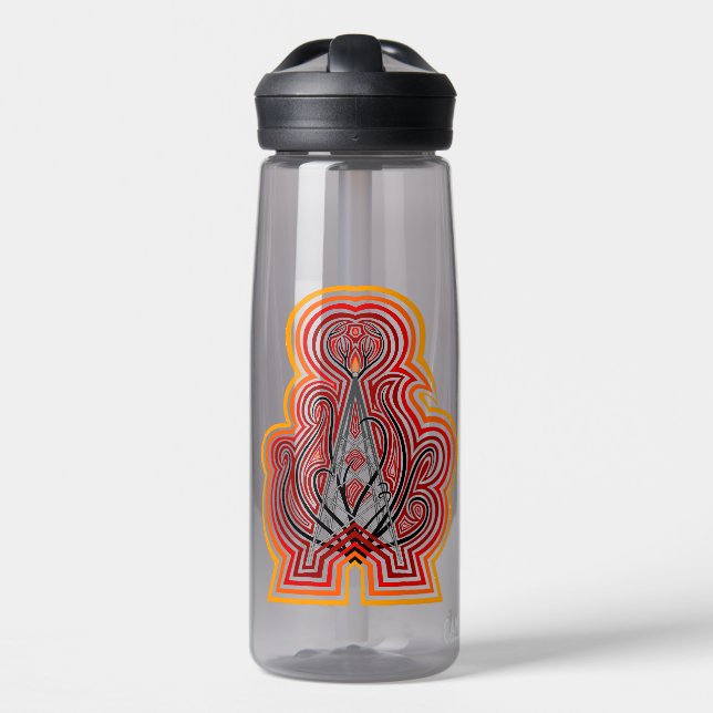 Radio Tower Graphic Ripples Water Bottle (Front)