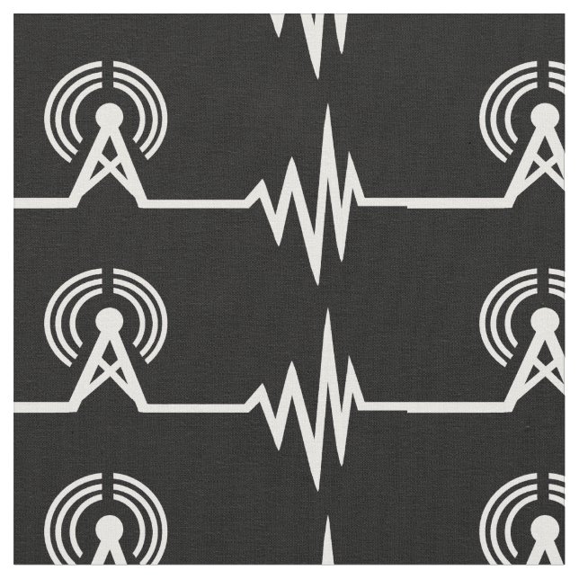 Radio Transmitter Frequency Wave Lines Fabric (Close Up)
