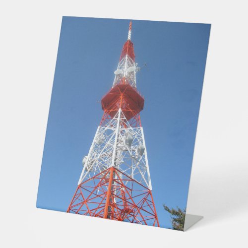 Radio TV Broadcast Tower Pedestal Sign