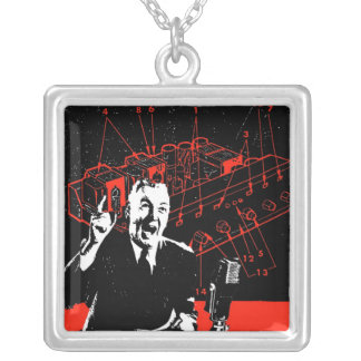 Radio Wave Maniac Silver Plated Necklace