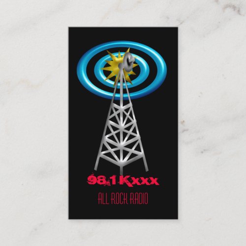 radio waves business card template