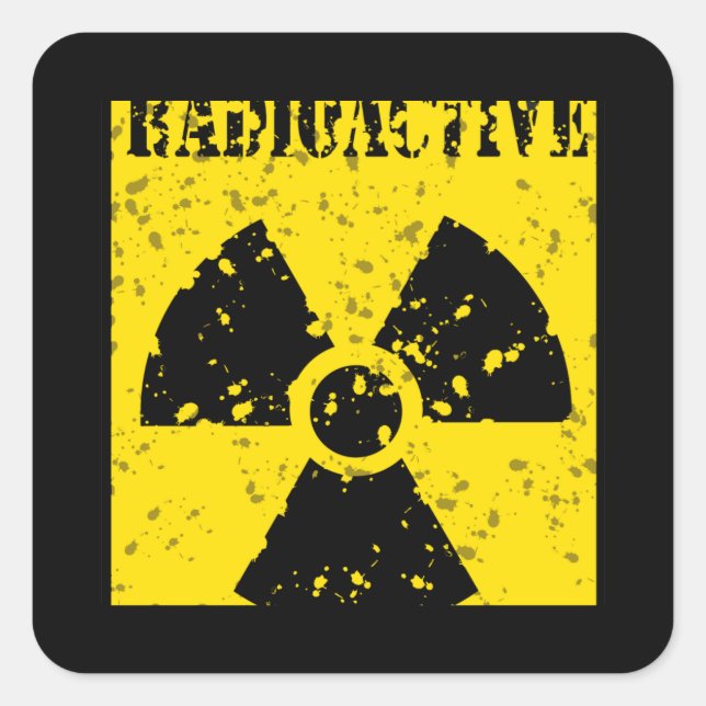 radioactive-4 RADIOACTIVE WARNING SYMBOL SIGN GRAP Square Sticker (Front)