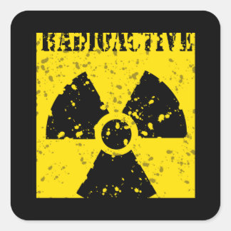 radioactive-4 RADIOACTIVE WARNING SYMBOL SIGN GRAP Square Sticker