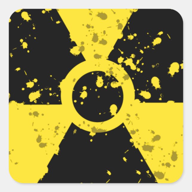 radioactive-4 RADIOACTIVE WARNING SYMBOL SIGN GRAP Square Sticker (Front)