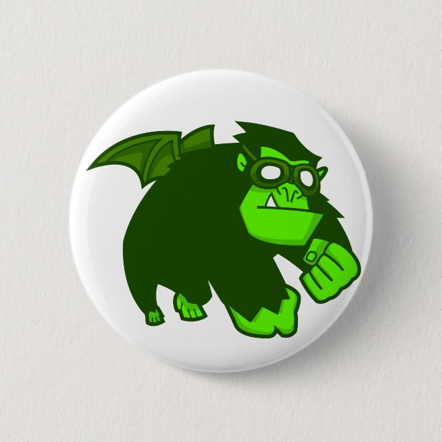 Radioactive Ape! Pinback Button (Front)