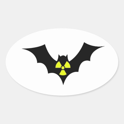 Radioactive Bat Oval Sticker