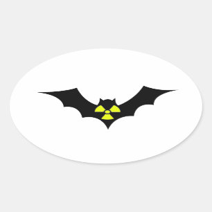 Radioactive Bat Oval Sticker