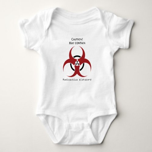 Radioactive Biohazard symbol in red and black Baby Bodysuit