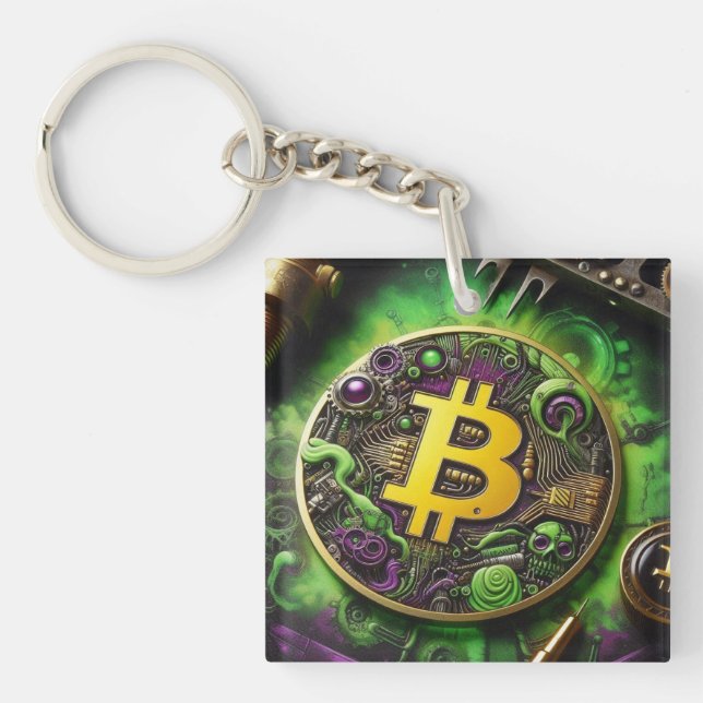 Radioactive Bitcoin Keychain (Front)