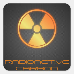 radioactive carbon fiber square sticker