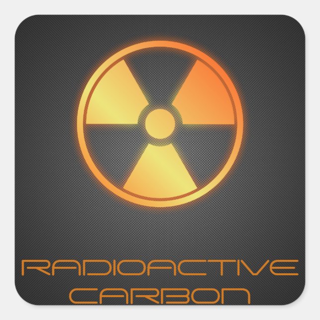 radioactive carbon fiber square sticker (Front)