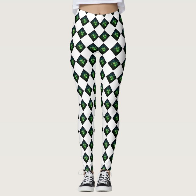 Radioactive Checkered Spider Leggings (Front)