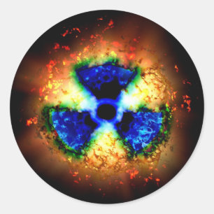 radioactive classic round sticker