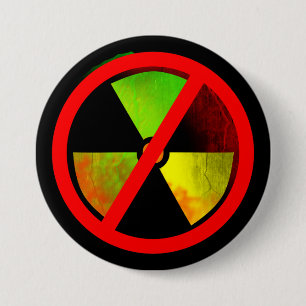Radioactive Grunge No-Nukes Symbol Pinback Button