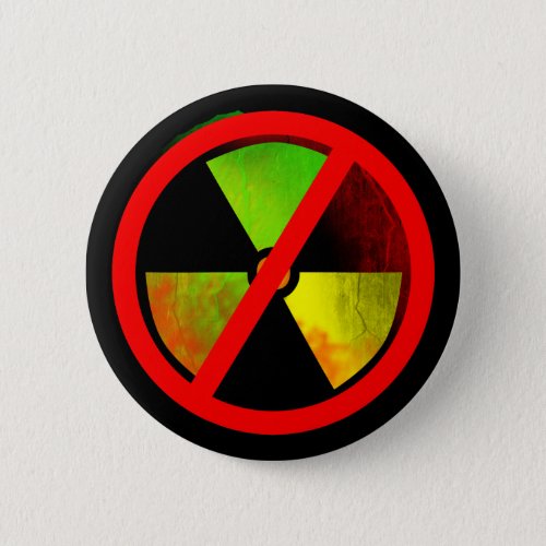 Radioactive Grunge No_Nukes Symbol Pinback Button