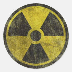 Radioactive Grunge Symbol Classic Round Sticker
