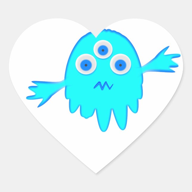 Radioactive Little Monster Heart Sticker (Front)
