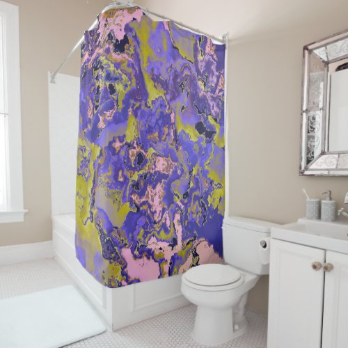 Radioactive Marble Shower Curtain