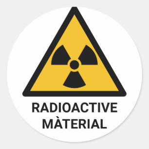 Radioactive Material Warning, Ionizing Radiation Classic Round Sticker