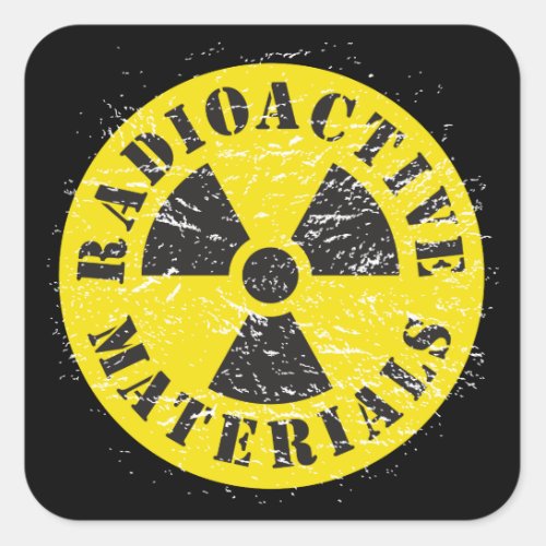 Radioactive Materials Square Sticker