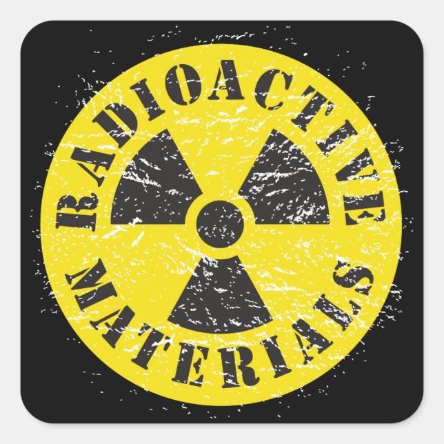 Radioactive Materials Square Sticker (Front)