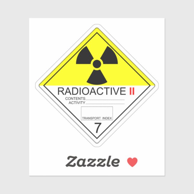 Radioactive Materials Transport Sign Category 2 Sticker (Sheet)