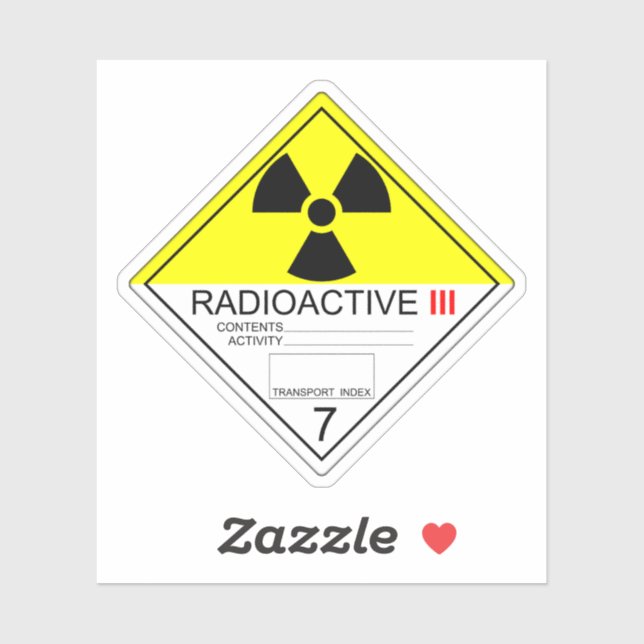 Radioactive Materials Transport Sign Category 3 Sticker (Sheet)