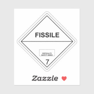 Radioactive Materials Transport Sign Fissile Sticker