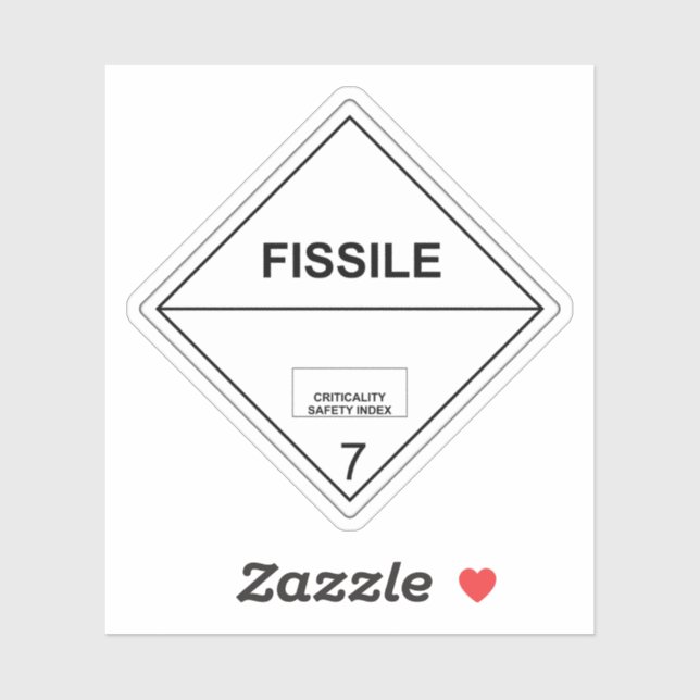 Radioactive Materials Transport Sign Fissile Sticker (Sheet)