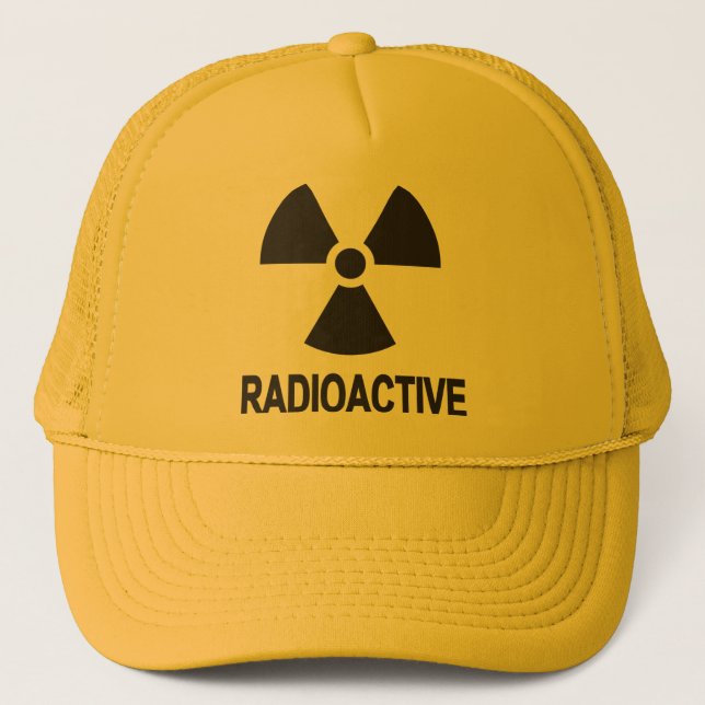 Radioactive Novelty Yellow Trucker Hat (Front)