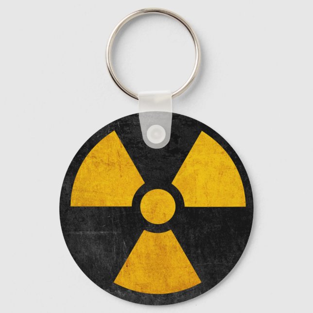 Radioactive Nuclear Reactor Yellow and Black Keychain (Front)