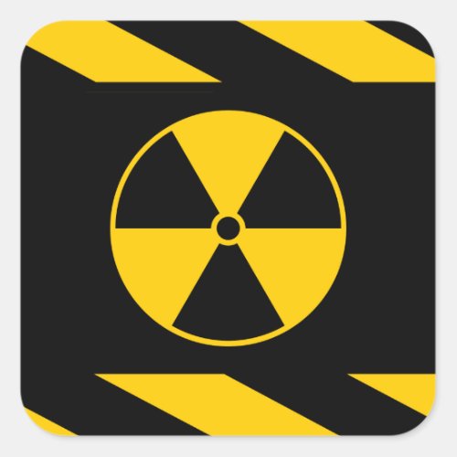 Radioactive Nuclear Reactor Yellow and Black Square Sticker