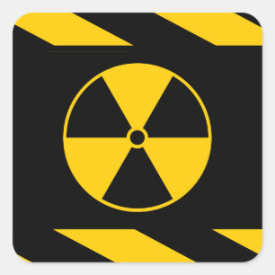 Radioactive Nuclear Reactor Yellow and Black Square Sticker