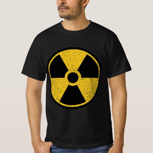 RADIOACTIVE NUCLEAR WARNING SYMBOL RADIATION SIGN  T-Shirt (Front)