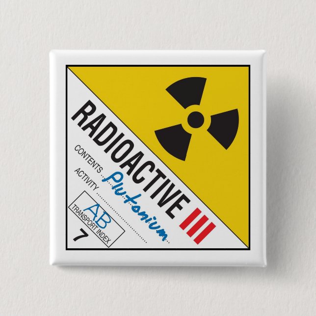 Radioactive - Plutonium Button (Front)